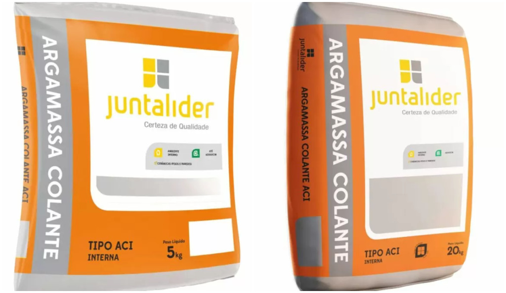 A argamassa colante tipo ACI da juntalider vem em 2 tamanhos de acordo com a sua necessidade.